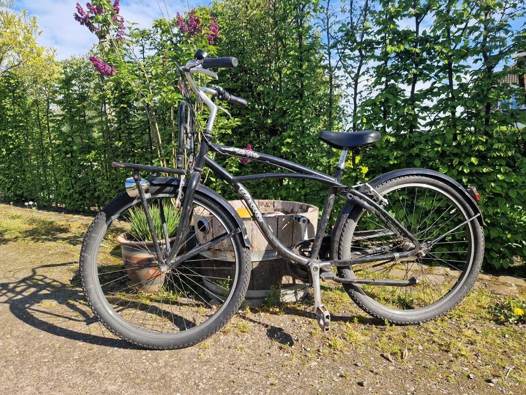 Zwarte jongensfiets met voordrager, Overige merken, Terugtraprem, Gebruikt, Versnellingen
