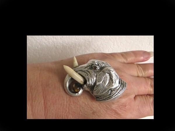 Bijzonder Zilveren Broche met Figuur van een OLIFANT!, Sieraden, Tassen en Uiterlijk, Antieke sieraden, Verzenden, Zilver, Broche