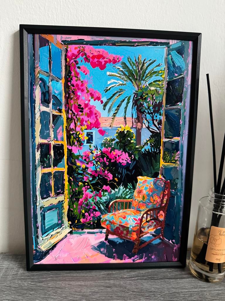 Matisse Balkon Poster Ingelijst 21x30cm, Antiek en Kunst, Ophalen of Verzenden