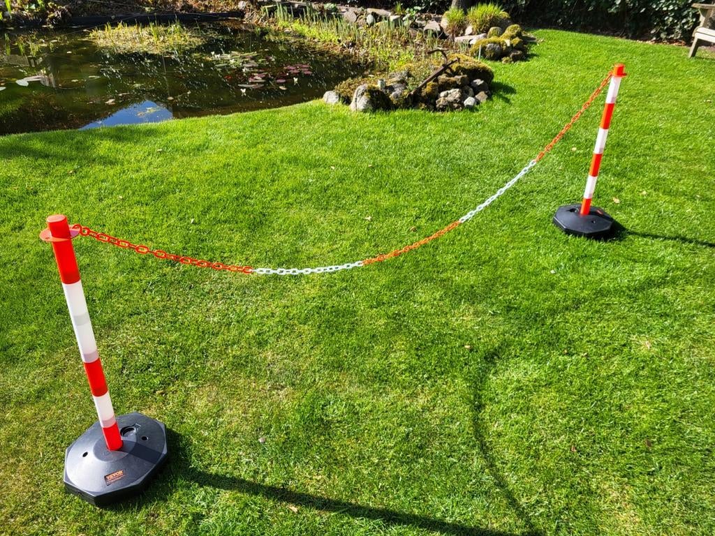 Afzetpalen met ketting - Rood/Wit - Set van 6, Ophalen of Verzenden, Zo goed als nieuw