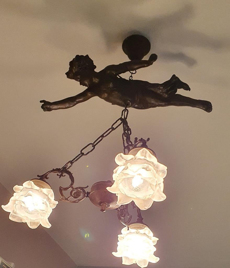 Engel hanglamp rose kelkjes, Ophalen