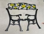 Gietijzeren tuinbank poten met rugleuning, Ophalen, Zo goed als nieuw, Metaal