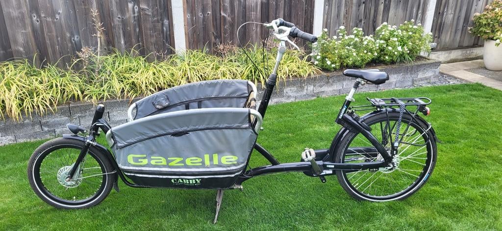Mooie bakfiets van Gazelle type Cabby 7 versn., Fietsen en Brommers, Fietsen | Bakfietsen, Ophalen, Gebruikt, Huif, 3 kinderen