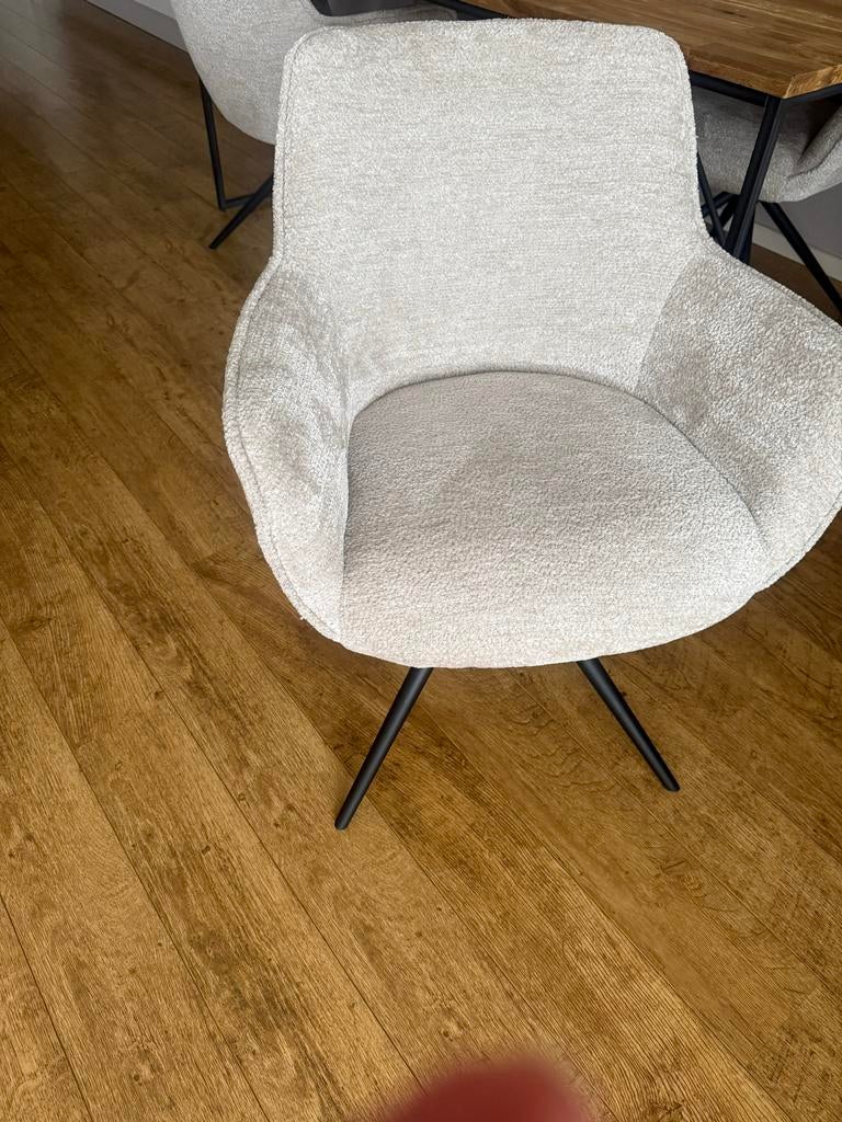 Eethoek met houten tafel en 4 stoelen, Ophalen of Verzenden, Zo goed als nieuw, 4 tot 6 stoelen