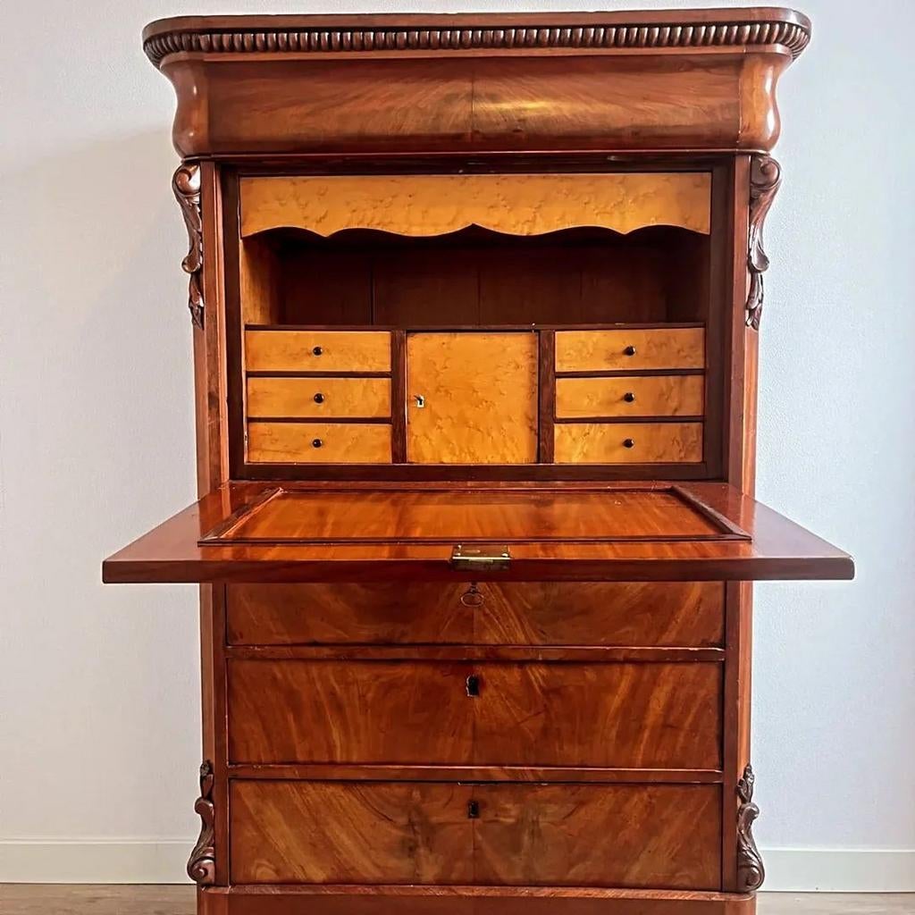 Antieke Biedermeier Secretaire –ca uit 1850, Antiek en Kunst, Ophalen