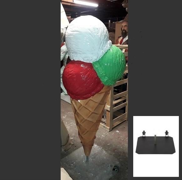 Schepijs polyester 170 cm - schepijsje met 5 bol ijs, Ophalen, HorecaBeelden, Overige typen, Nieuw