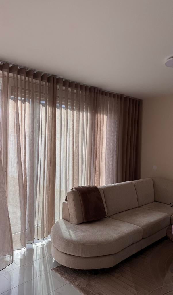 Inbetween gordijnen wave plooi 235x480 cm – linnen look, Huis en Inrichting, Stoffering | Gordijnen en Lamellen, Ophalen, Zo goed als nieuw