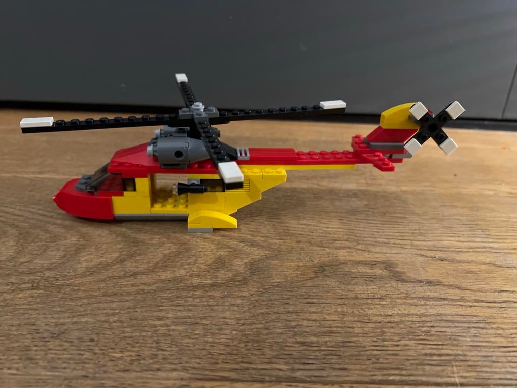 Lego helikopter rood geel set 5866, Ophalen of Verzenden, Gebruikt, Complete set, Lego