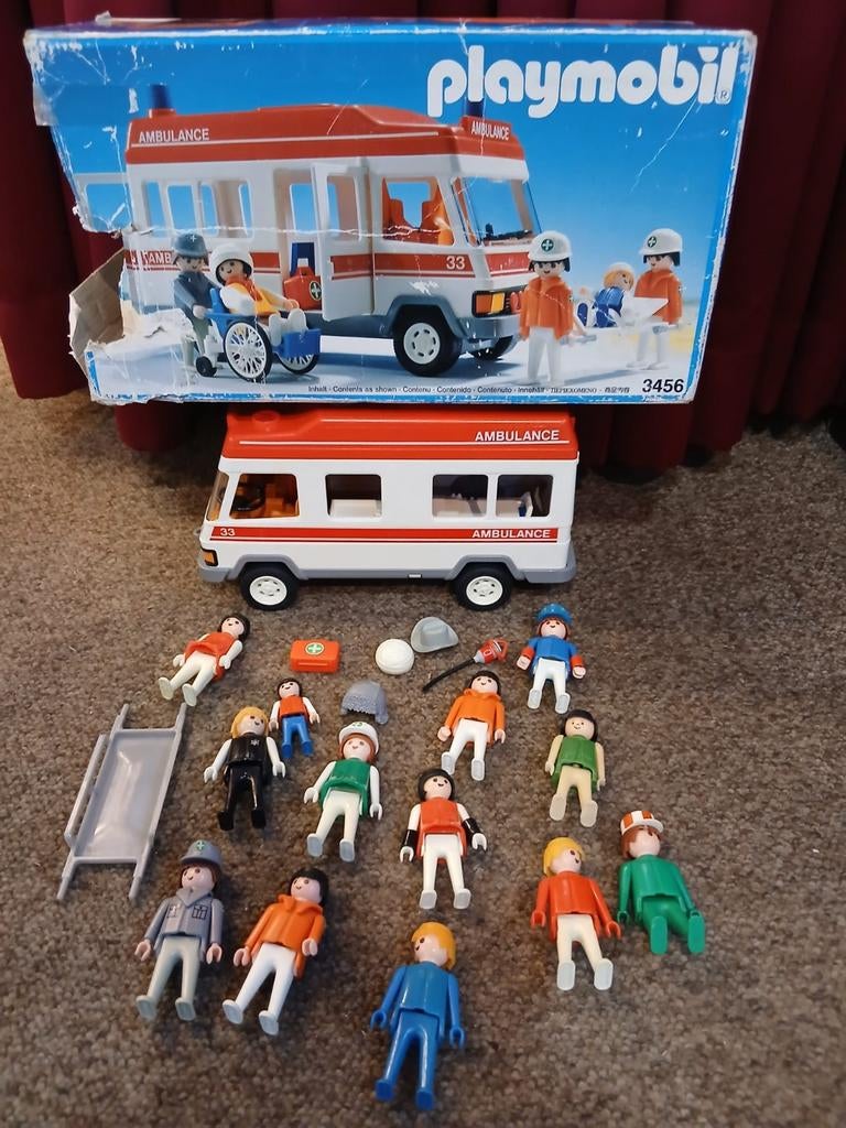 Playmobil Ambulance 3456 met figuren en accessoires, Ophalen of Verzenden, Gebruikt, Complete set