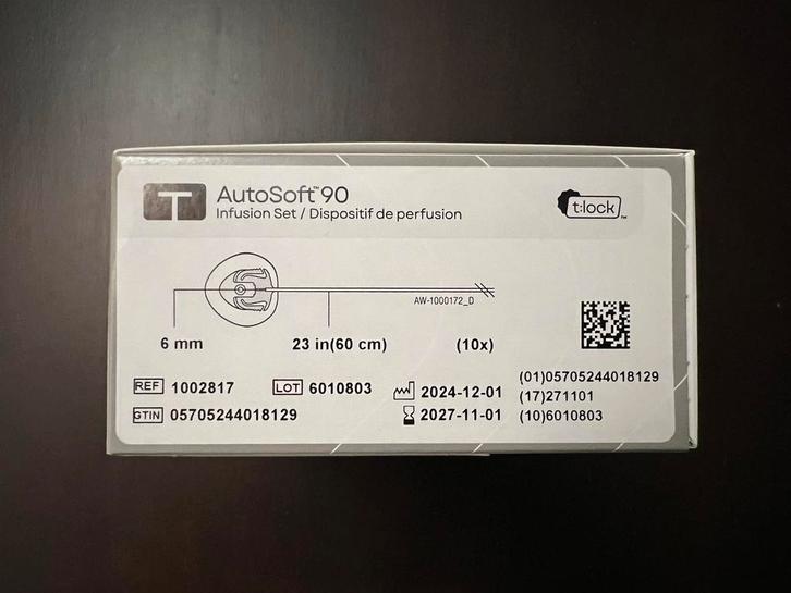 NEW - Tandem AutoSoft 90 Infusion Set voor T:Slim X2 pomp, Diversen, Verpleegmiddelen, Nieuw, Verzenden