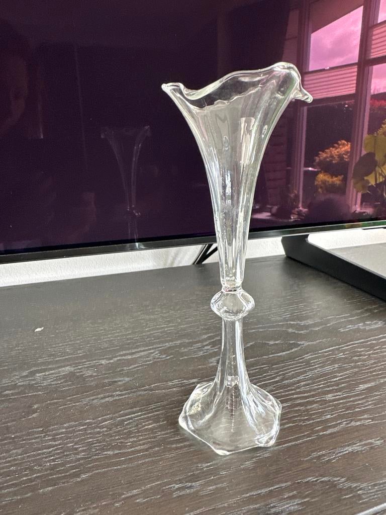 Elegante Des Pots Trompet Vaas - Kristalglas Solifleur, Antiek en Kunst, Ophalen of Verzenden