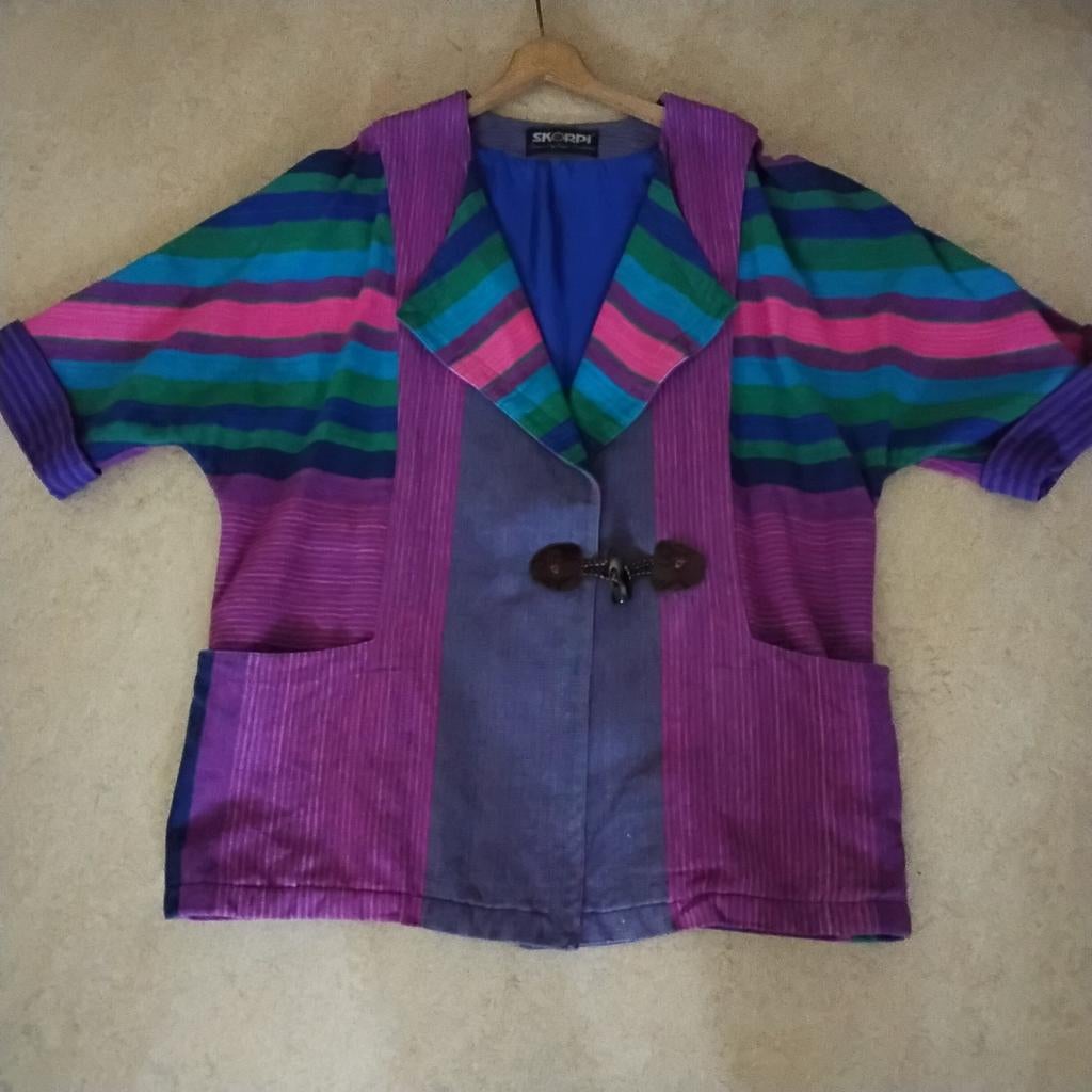 Kleurrijke "Skorpi" - jasje 100% geweven katoen., Skorpi, Ophalen of Verzenden, Zo goed als nieuw, Maat 42/44 (L)