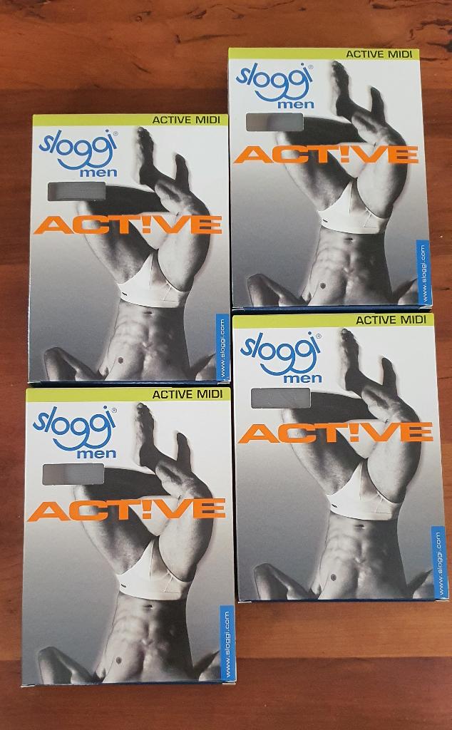 4 stuks nieuwe Sloggi for Men Active Midi herenslips - mt 6, Ophalen of Verzenden, Grijs, Sloggi for Men, Slip