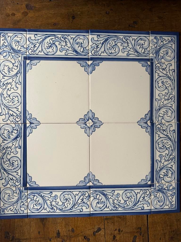 Handgeschilderde Azuleijos Portugese tegels., Gebruikt, Ophalen of Verzenden, Minder dan 20 cm, Minder dan 5 m²