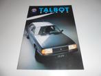 brochure Talbot Solara  1982, Ophalen of Verzenden, Zo goed als nieuw, Overige merken