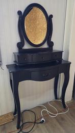 IKEA HEMNES kaptafel zwart | ovale spiegel | 4 lades, Ophalen, Gebruikt, 50 tot 100 cm, Hout