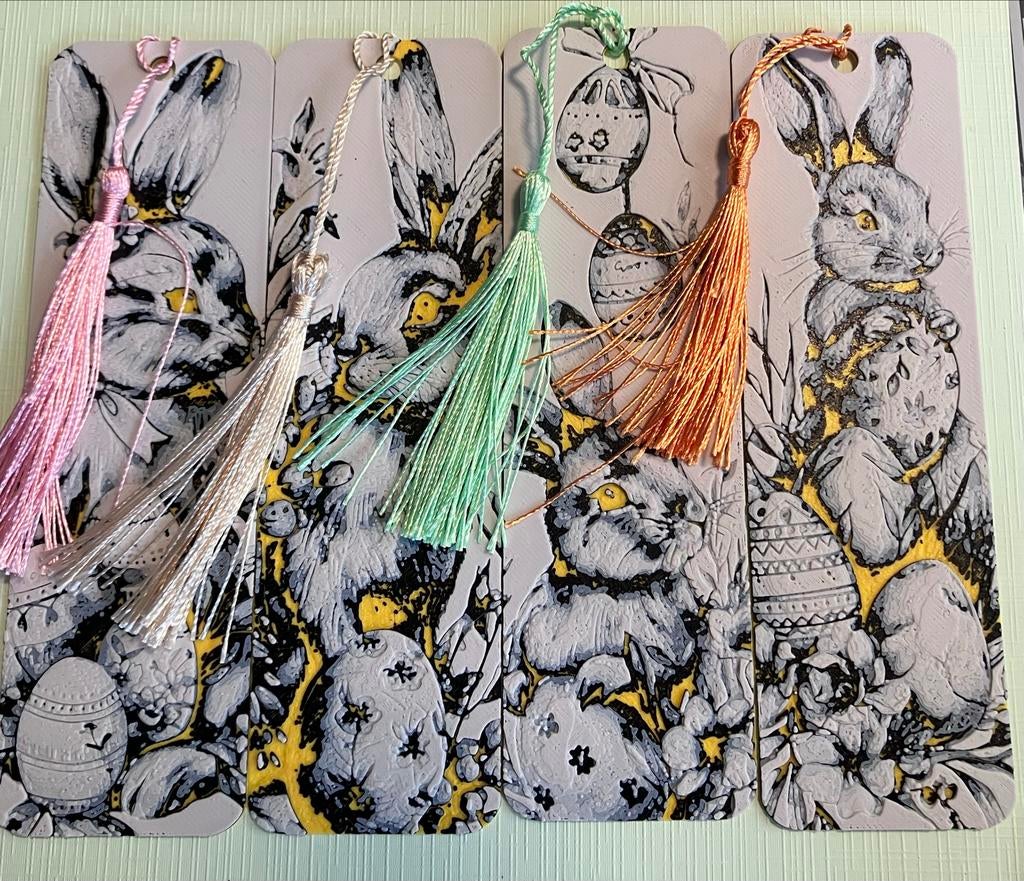 Set van 4 Paas Konijn Boekenleggers met Kwastjes, Ophalen of Verzenden, Nieuw