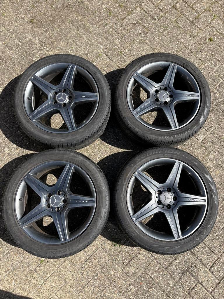 19” AMG velgen voor Mercedes S-klasse W221 W216, Auto-onderdelen, Banden en Velgen, Gebruikt, 255 mm, Velg(en), Personenwagen