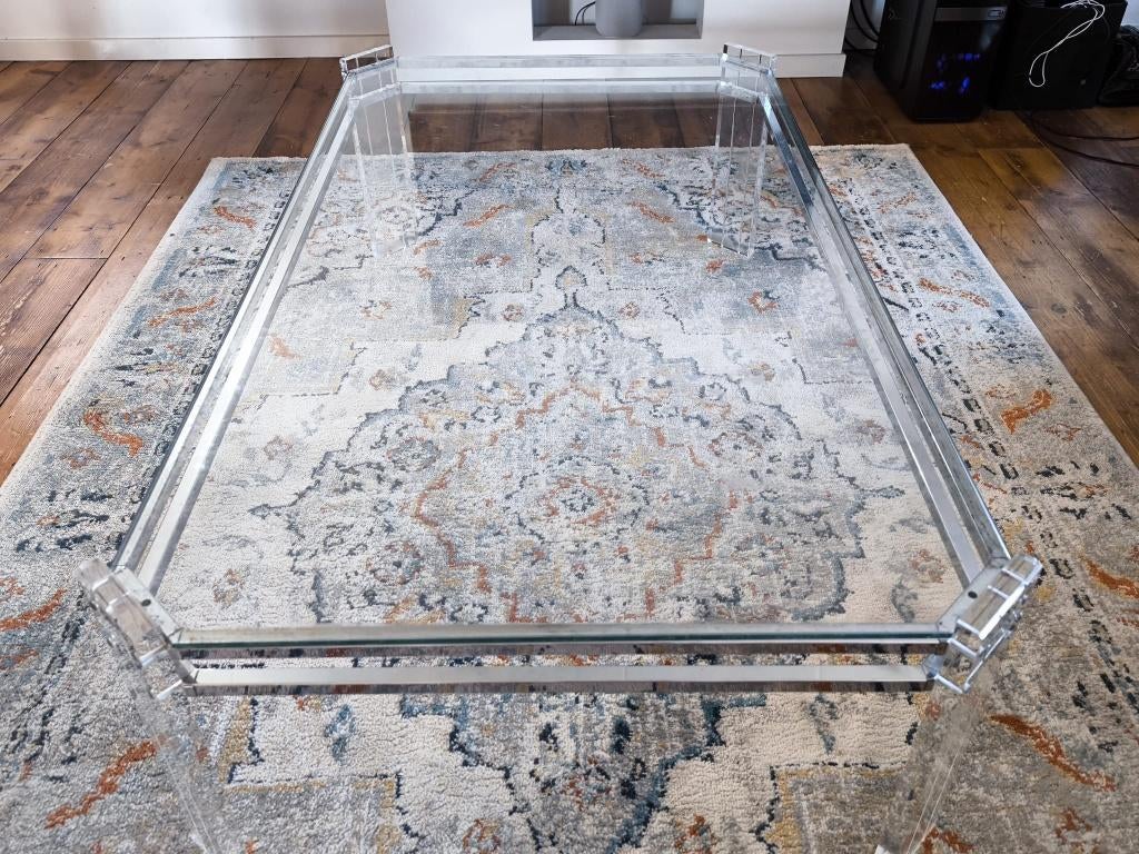 Salontafel gepantserd glas, Huis en Inrichting, Ophalen, Gebruikt, 100 tot 150 cm, 50 tot 100 cm