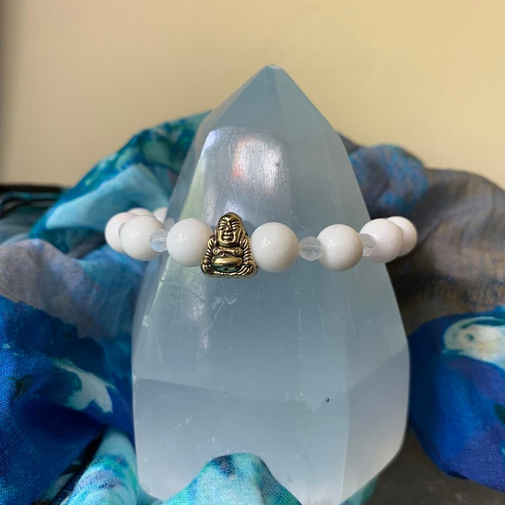Jade wit meditatie welvaart magie uniek beschermt uniek, Met bedels of kralen, Wit, Nieuw, Ophalen of Verzenden