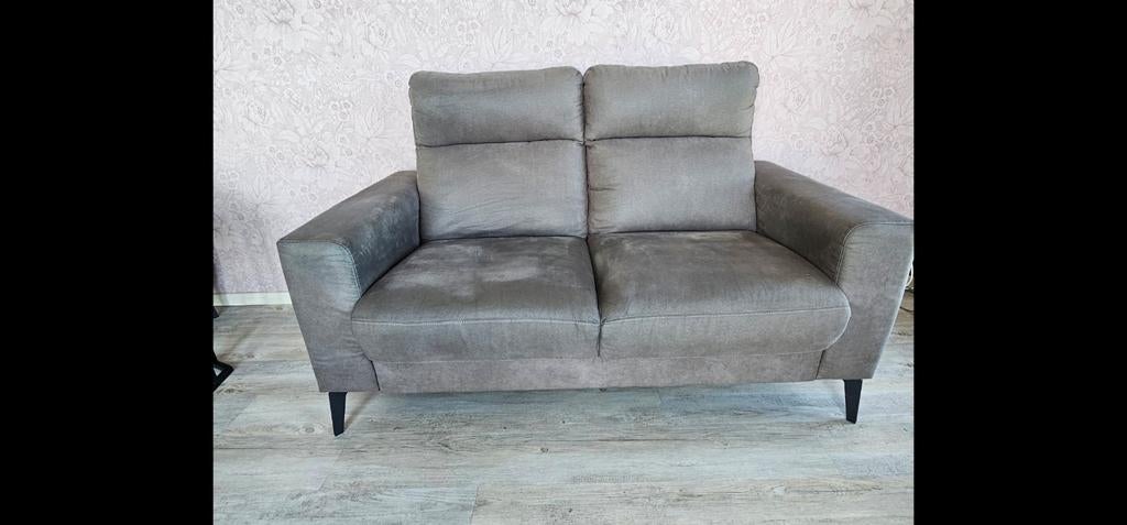 2 zitsbank, Antraciet kleur, Ophalen, 150 tot 200 cm, Tweepersoons, 75 tot 100 cm