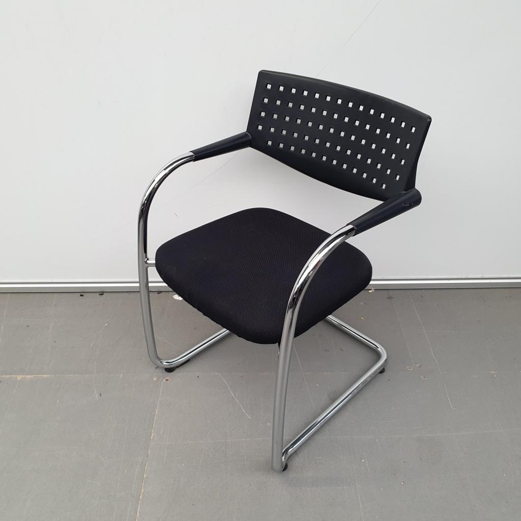 Vitra Visavis design vergaderstoel - zwarte stof, Huis en Inrichting, Stoelen, Niet ingevuld, Gebruikt, Niet ingevuld, Niet ingevuld