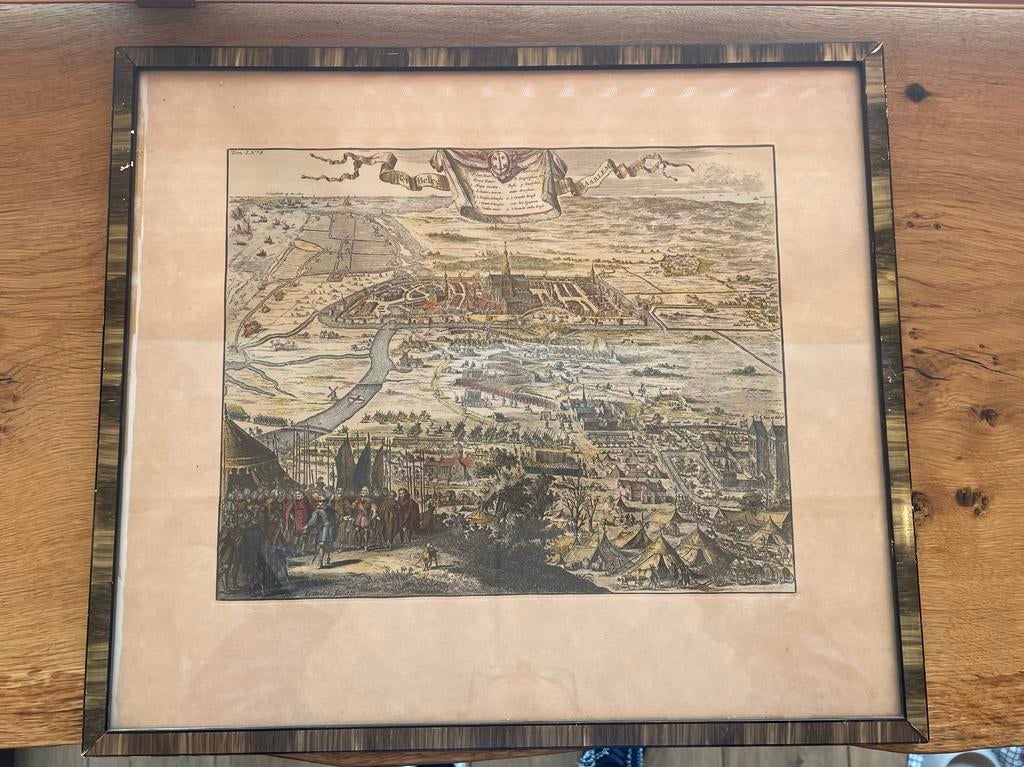 Antieke kopergravure Beleg van Haarlem (18e eeuw), Antiek en Kunst, Ophalen