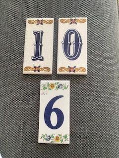 huisnummers decoratieve tegels met cijfers 6-1-0 Frankrijk, Ophalen, Nieuw