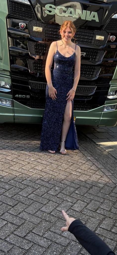 Galajurk, Kleding | Dames, Gelegenheidskleding, Zo goed als nieuw, Galajurk, Maat 34 (XS) of kleiner, Blauw, Ophalen of Verzenden