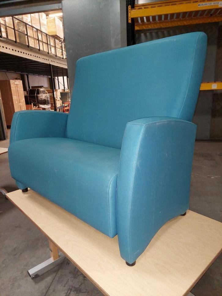 Davant loveseat / voedingsbank in aquamarijn/petrol, Huis en Inrichting, Fauteuils, Zo goed als nieuw, Kunststof, Leer, Stof, 125 cm of meer