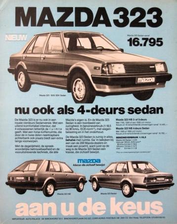 4 vintage advertenties reclames Mazda 323 626 autos 1981 aut beschikbaar voor biedingen