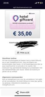 Hotel giftcard 35 euro, Eén persoon, Cadeaubon, Overige typen