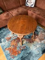 Salontafel rond hout met webbing en houtsnijwerk, Ophalen, Gebruikt, 50 tot 100 cm, Rond