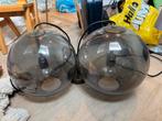2 Glazen Bol Lampen - Eettafel/Eiland, Ophalen, Zo goed als nieuw, Glas, Minder dan 50 cm