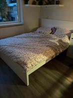Gratis Bedombouw + Lattenbodem, Gebruikt, 90 cm, Eenpersoons, Wit