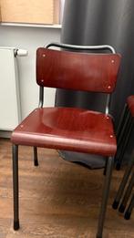 Vintage schoolstoel - Gispen TU 106 set van 4, Huis en Inrichting, Stoelen, Ophalen, Gebruikt, Bruin, Vier
