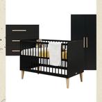 Complete Babykamer Bopita Zwart (ledikant, commode, kast), Ophalen of Verzenden, Nieuw, Jongetje of Meisje