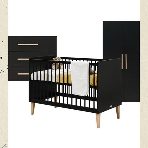 Complete Babykamer Bopita Zwart (ledikant, commode, kast), Kinderen en Baby's, Kinderkamer | Complete kinderkamers, Nieuw, Jongetje of Meisje