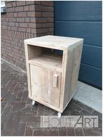 Bureau / rol kast open vak met deur steigerhout! NIEUW, Info@hout-art.nl, Nieuw, Ophalen of Verzenden, Landelijk