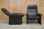ZGANieuw! zwarte leren De Sede DS 50 design fauteuil, De Sede, Design, 75 tot 100 cm, Ophalen of Verzenden