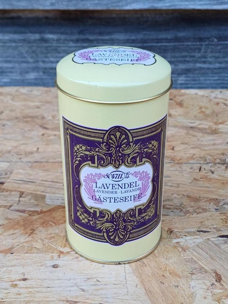 4711 Lavendel zeepblikje, Verzamelen, Blikken, Gebruikt, Overige, Overige merken, Ophalen of Verzenden