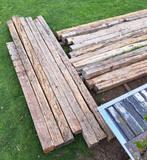 Oude eiken balken., Doe-het-zelf en Verbouw, Hout en Planken, Ophalen, Gebruikt, 25 tot 50 mm, Eiken