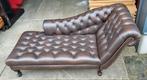 Nette Chesterfield chaise longue leer + BEZORGING GRATIS, Huis en Inrichting, Ophalen of Verzenden, Gebruikt, Leer, Chesterfield