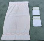 Vintage WITTE LIERTAER badstof handdoek + 2x washandje (H10), Ophalen of Verzenden, Gebruikt, Overige kleuren, Overige typen