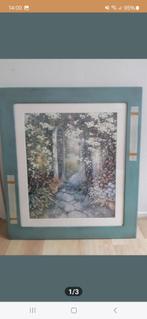 schilderij tuinafbeelding, Gebruikt, Ophalen of Verzenden, Schilderij, 75 cm of meer