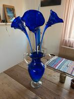 Vaas, Huis en Inrichting, Blauw, Ophalen of Verzenden, Minder dan 50 cm, Glas
