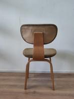 1x vintage Pastoe eetkamerstoel SB02 houten stoel stof, Huis en Inrichting, Stoelen, Ophalen, Mid century modern dutch design fifties sixties