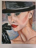 Vrouw met hoed schilderij, Antiek en Kunst, Ophalen
