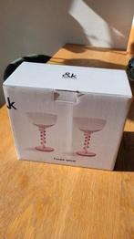 &K Klevering Coupe Spiral roze, Glas of Glazen, Ophalen of Verzenden, Overige stijlen, Glas