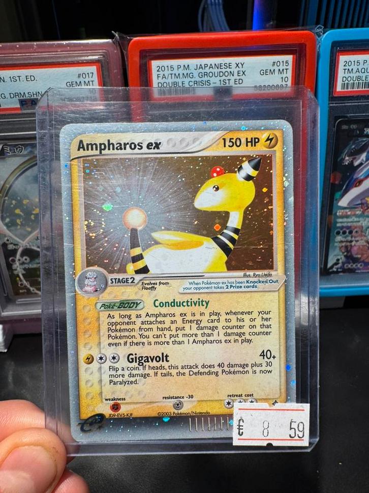 Ampharos ex, Hobby en Vrije tijd, Verzamelkaartspellen | Pokémon, Zo goed als nieuw, Losse kaart, Foil, Ophalen of Verzenden